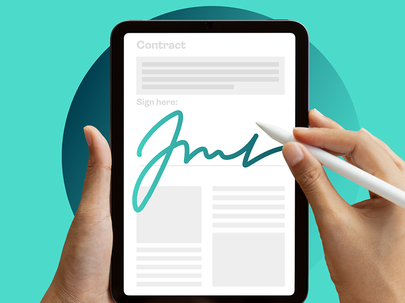 esignature des formulaires de contrat