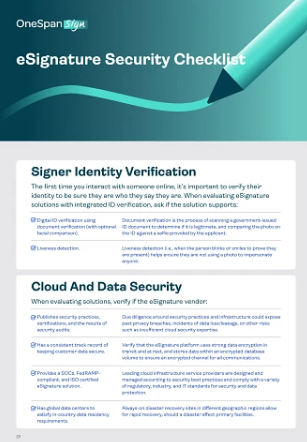 electronic signature security checklist 