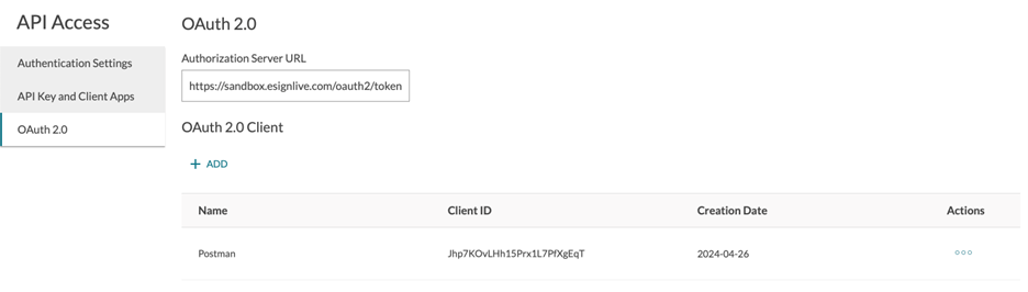 OAuth 2.0 in the OneSpan Sign dashboard
